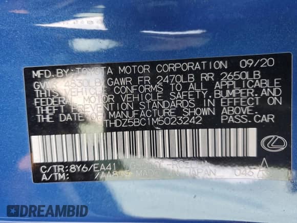 2021 Lexus RC 350 with VIN JTHDZ5BC1M5023242, listed as a Copart auction lot 67778755 with 38,334 mi miles and Non repairable. Bid and sale history available at DreamBid. Image 13.