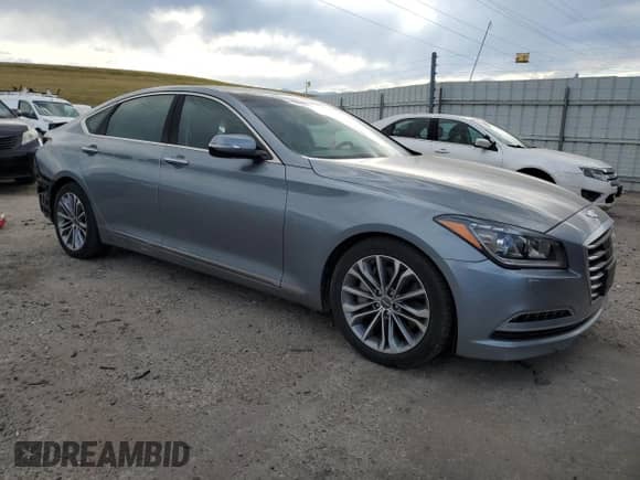 2015 Hyundai Genesis 3.8L with VIN KMHGN4JE5FU070429, listed as a Copart auction lot 63595835 with 43,021 mi miles and Salvage title. Bid and sale history available at DreamBid. Image 4.