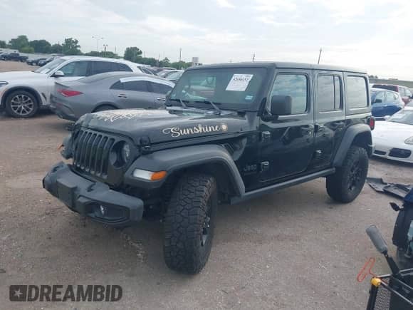 2021 Jeep Wrangler Unlimited Willys with VIN 1C4HJXDN7MW649070, listed as a IAAI auction lot 42656152 with 53,227 mi miles and . Bid and sale history available at DreamBid. Image 17.