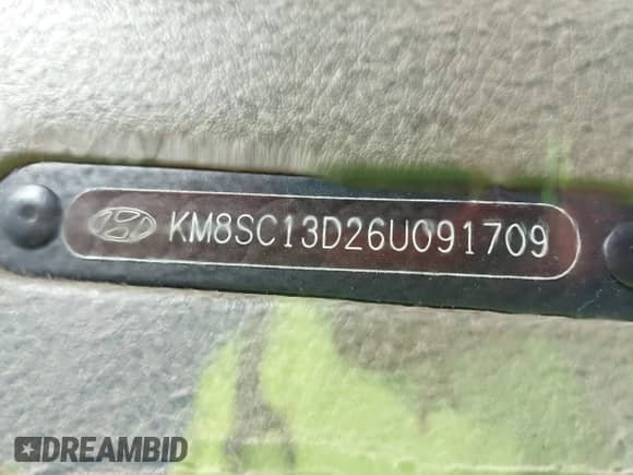 2006 Hyundai Santa Fe GLS with VIN KM8SC13D26U091709, listed as a IAAI auction lot 42154238 with 157,280 mi miles and . Bid and sale history available at DreamBid. Image 9.