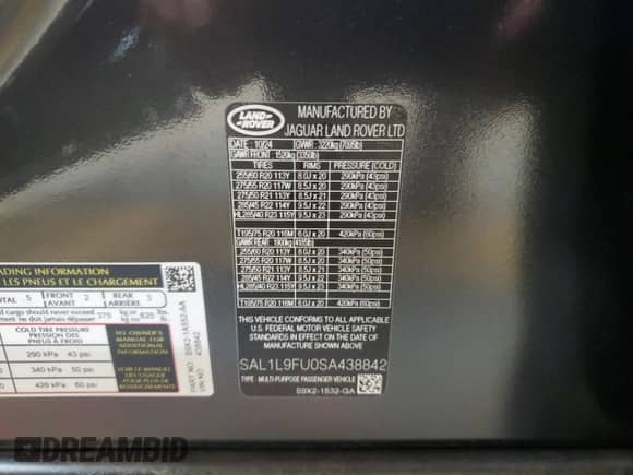 2025 Land Rover Range Rover Sport Dynamic SE с VIN SAL1L9FU0SA438842, выставлен на аукционе Copart как лот 61472635 с пробегом Не указан миль и Списание • Salvage title. История ставок и продаж доступна на DreamBid. Изображение 12.