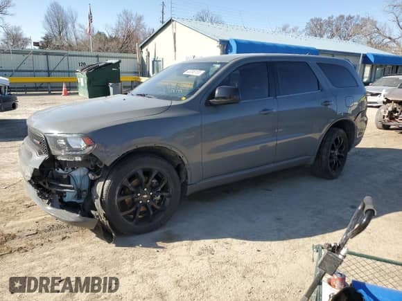 2020 Dodge Durango GT with VIN 1C4RDJDG3LC224360, listed as a Copart auction lot 48208155 with 114,643 mi miles and Salvage title. Bid and sale history available at DreamBid. Image 1.