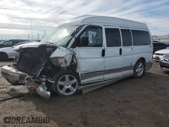 2004 Chevrolet Express Passenger with VIN 1GBFG15T041144358, listed as a Copart auction lot 45413355 with Not provided miles and Salvage title. Bid and sale history available at DreamBid. Image 1.