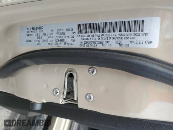 2019 Ram 1500 Big Horn z VIN 1C6RR6GT0KS722602, wystawiony jako Copart lot #64776035 z przebiegiem 122 414 mil mil oraz Szkoda całkowita • Salvage title. Historia ofert i sprzedaży dostępna na DreamBid. Obrazek 13.