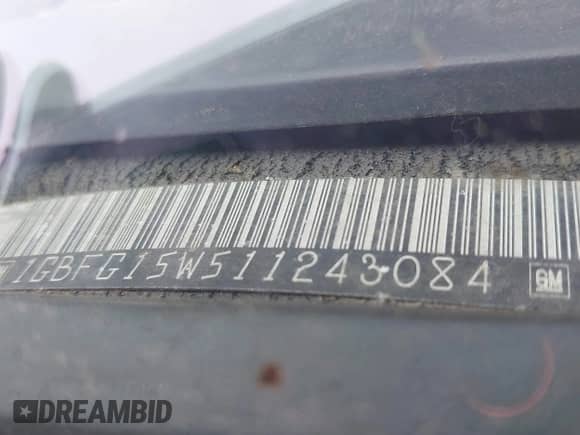 2001 Chevrolet City Express Cargo with VIN 1GBFG15W511243084, listed as a IAAI auction lot 42195816 with 395,589 mi miles and . Bid and sale history available at DreamBid. Image 16.
