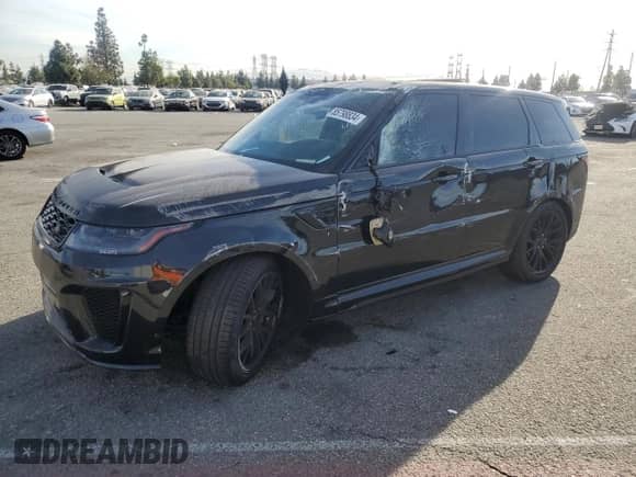 2018 Land Rover Range Rover Sport SVR with VIN SALWZ2SE8JA184175, listed as a Copart auction lot 85798834 with 39,755 mi miles and Salvage title. Bid and sale history available at DreamBid. Image 1.