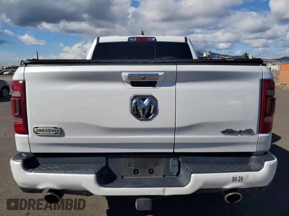 2020 Ram 1500 Longhorn with VIN 1C6SRFKTXLN233696, listed as a Copart auction lot 78054554 with 34,413 mi miles and Clean title. Bid and sale history available at DreamBid. Image 6.