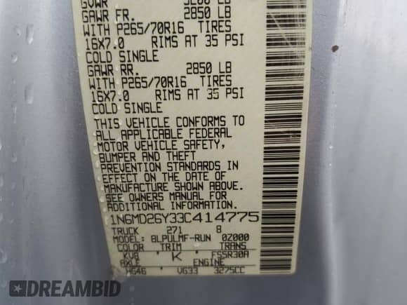 2003 Nissan Frontier SVE с VIN 1N6MD26Y33C414775, выставлен на аукционе Copart как лот 47264075 с пробегом Не указан миль и Списание • Salvage title. История ставок и продаж доступна на DreamBid. Изображение 12.