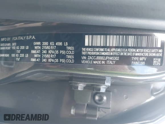 2018 Jeep Renegade Latitude с VIN ZACCJBBB2JPH45302, выставлен на аукционе IAAI как лот 42659514 с пробегом 122 232 миль миль и . История ставок и продаж доступна на DreamBid. Изображение 9.