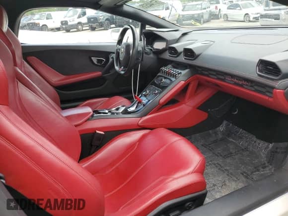2016 Lamborghini Huracan LP 610-4 with VIN ZHWUR1ZF0GLA05142, listed as a Copart auction lot 57144535 with 38,180 mi miles and Salvage title. Bid and sale history available at DreamBid. Image 10.