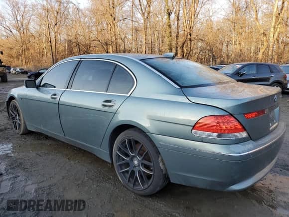 2005 BMW 7 Series 745Li with VIN WBAGN63585DS60007, listed as a Copart auction lot 42317325 with Not provided miles and Salvage title. Bid and sale history available at DreamBid. Image 2.