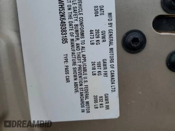 2004 Chevrolet Impala LS с VIN 2G1WH52K649383185, выставлен на аукционе Copart как лот 90347075 с пробегом 48 225 миль миль и Чистый • Clean title. История ставок и продаж доступна на DreamBid. Изображение 12.