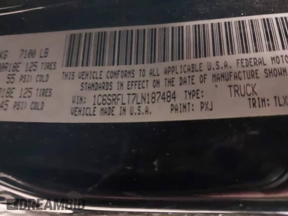2020 Ram 1500 Rebel z VIN 1C6SRFLT7LN187484, wystawiony jako IAAI lot #42496264 z przebiegiem 80 426 mil mil oraz . Historia ofert i sprzedaży dostępna na DreamBid. Obrazek 9.