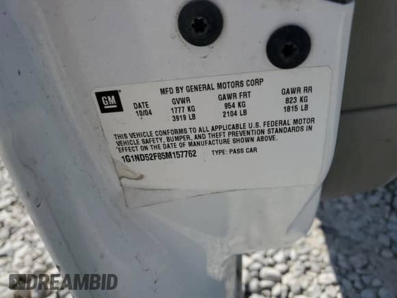 2005 Chevrolet Malibu Classic z VIN 1G1ND52F85M157762, wystawiony jako Copart lot #66178635 z przebiegiem 186 328 mil mil oraz Szkoda całkowita • Salvage title. Historia ofert i sprzedaży dostępna na DreamBid. Obrazek 12.