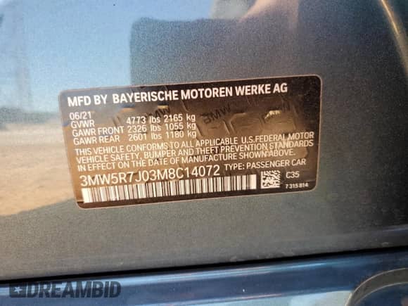 2021 BMW 3 Series 330i xDrive z VIN 3MW5R7J03M8C14072, wystawiony jako Copart lot #82479555 z przebiegiem 33 225 mil mil oraz Szkoda całkowita • Salvage title. Historia ofert i sprzedaży dostępna na DreamBid. Obrazek 12.