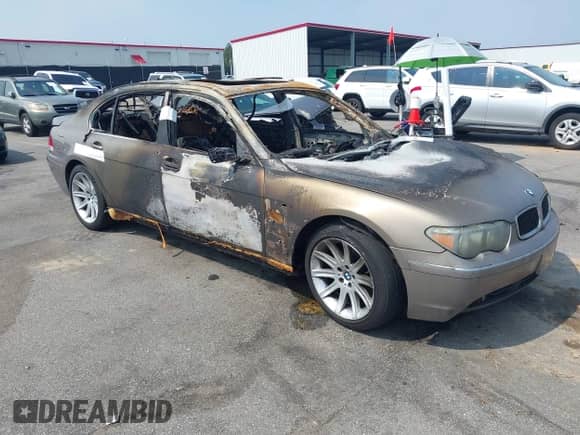 2004 BMW 7 Series 745Li with VIN WBAGN63454DS46104, listed as a IAAI auction lot 42686588 with Not provided miles and . Bid and sale history available at DreamBid. Image 1.
