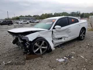 2017 Dodge Charger SXT with VIN 2C3CDXHG0HH581829, listed as a Copart auction lot 81575055 with 96,663 mi miles and Salvage title. Bid and sale history available at DreamBid. Image 1.