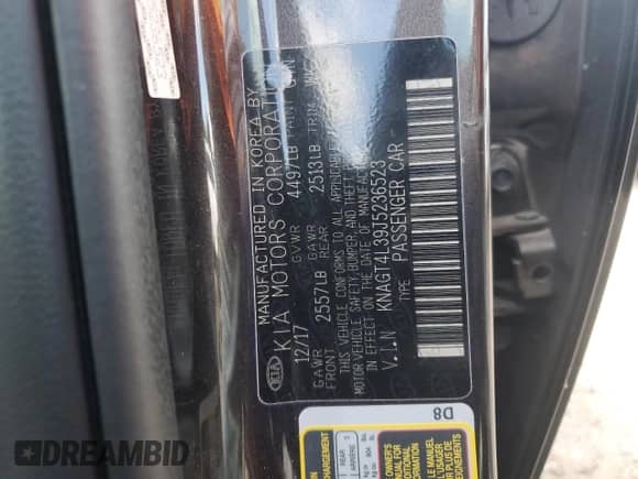 2018 Kia Optima LX z VIN KNAGT4L39J5236523, wystawiony jako Copart lot #68594335 z przebiegiem 66 207 mil mil oraz Szkoda całkowita • Salvage title. Historia ofert i sprzedaży dostępna na DreamBid. Obrazek 12.