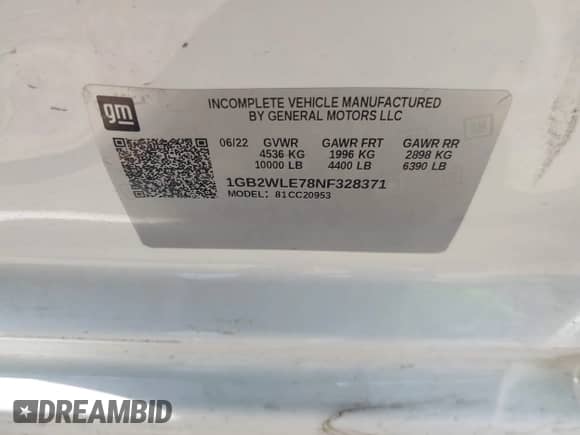 2022 Chevrolet Silverado 2500HD Work Truck с VIN 1GB2WLE78NF328371, выставлен на аукционе IAAI как лот 42278922 с пробегом 70 645 миль миль и . История ставок и продаж доступна на DreamBid. Изображение 9.