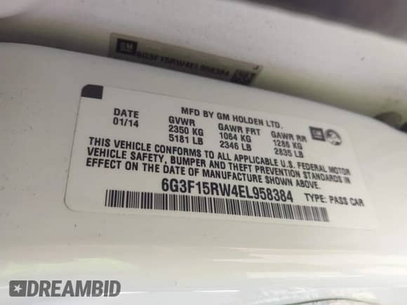 2014 Chevrolet SS с VIN 6G3F15RW4EL958384, выставлен на аукционе IAAI как лот 42314417 с пробегом 124 374 миль миль и . История ставок и продаж доступна на DreamBid. Изображение 9.