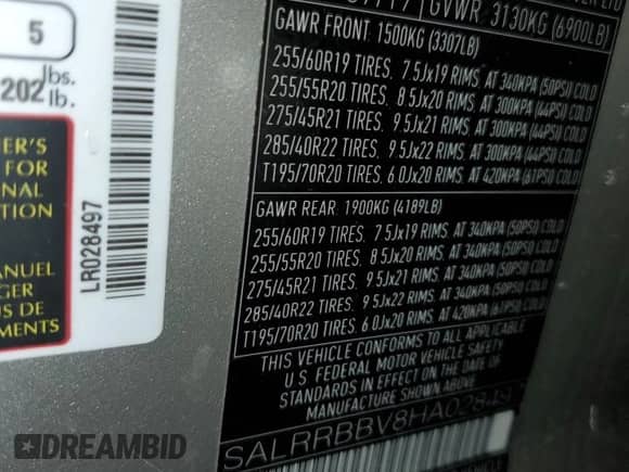 2017 Land Rover Discovery HSE with VIN SALRRBBV8HA028497, listed as a Copart auction lot 70854595 with 86,452 mi miles and Clean title. Bid and sale history available at DreamBid. Image 13.