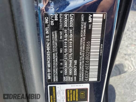 2018 Mercedes-Benz GLS 450 с VIN 4JGDF6EE6JB029866, выставлен на аукционе Copart как лот 80119405 с пробегом 118 971 миль миль и Списание • Salvage title. История ставок и продаж доступна на DreamBid. Изображение 13.