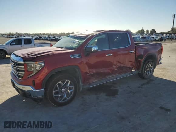 2025 GMC Sierra 1500 SLT z VIN 3GTUUDE87SG103653, wystawiony jako Copart lot #87298295 z przebiegiem Nie podano mil oraz Szkoda całkowita • Salvage title. Historia ofert i sprzedaży dostępna na DreamBid. Obrazek 1.