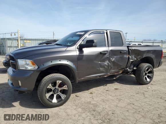 2014 Ram 1500 Tradesman with VIN 1C6RR7FG1ES466307, listed as a Copart auction lot 47203055 with 113,668 mi miles and Salvage title. Bid and sale history available at DreamBid. Image 1.