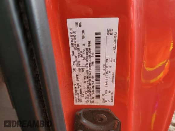 2020 Ford F-150 XL z VIN 1FTFX1E58LFA81198, wystawiony jako Copart lot #89641905 z przebiegiem 80 625 mil mil oraz Szkoda całkowita • Salvage title. Historia ofert i sprzedaży dostępna na DreamBid. Obrazek 13.