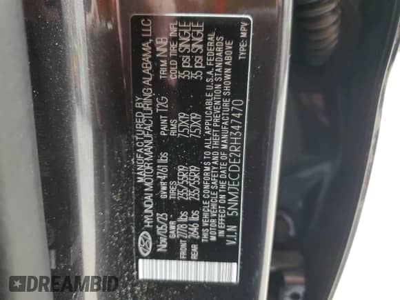 2024 Hyundai Tucson Limited with VIN 5NMJECDE2RH347470, listed as a Copart auction lot 89480595 with 24,272 mi miles and Clean title. Bid and sale history available at DreamBid. Image 13.