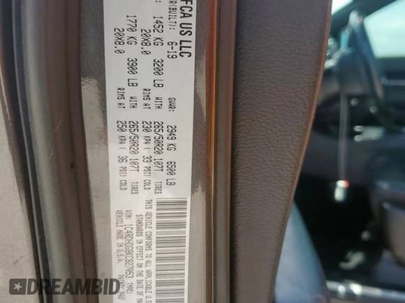 2019 Dodge Durango GT Plus с VIN 1C4RDHDG8KC827053, выставлен на аукционе Copart как лот 70887485 с пробегом 106 588 миль миль и Списание • Salvage title. История ставок и продаж доступна на DreamBid. Изображение 13.