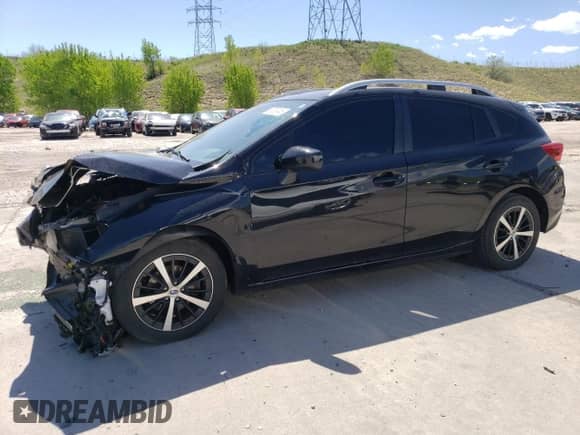 2021 Subaru Impreza Premium with VIN 4S3GTAD66M3714388, listed as a Copart auction lot 56729745 with 53,676 mi miles and Salvage title. Bid and sale history available at DreamBid. Image 1.