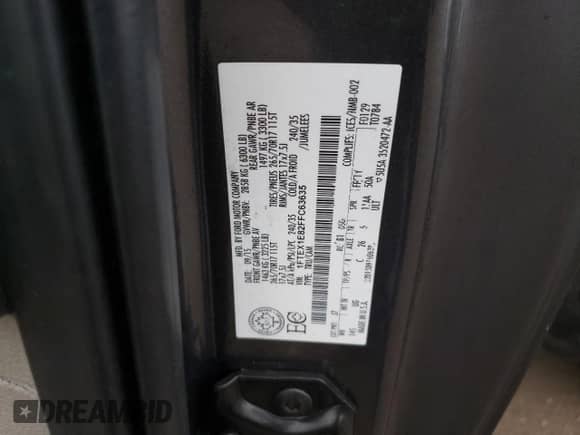 2015 Ford F-150 XLT z VIN 1FTEX1E82FFC63635, wystawiony jako Copart lot #83764015 z przebiegiem 111 674 mil mil oraz Szkoda całkowita • Salvage title. Historia ofert i sprzedaży dostępna na DreamBid. Obrazek 12.