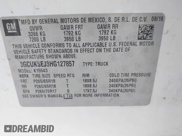 2017 Chevrolet Silverado 1500 LTZ z VIN 3GCUKSEJ3HG127857, wystawiony jako IAAI lot #43086278 z przebiegiem 191 238 mil mil oraz . Historia ofert i sprzedaży dostępna na DreamBid. Obrazek 9.