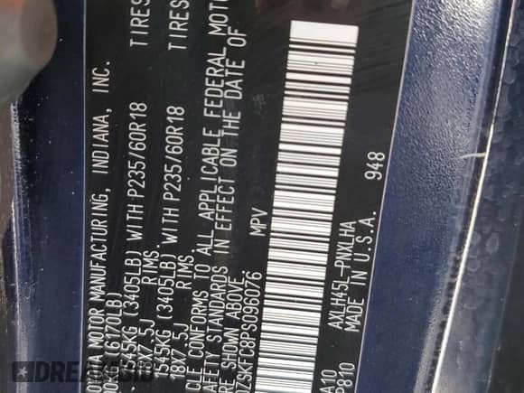 2023 Toyota Sienna Limited z VIN 5TDZSKFC8PS096076, wystawiony jako Copart lot #53743435 z przebiegiem 40 626 mil mil oraz Szkoda całkowita • Salvage title. Historia ofert i sprzedaży dostępna na DreamBid. Obrazek 14.