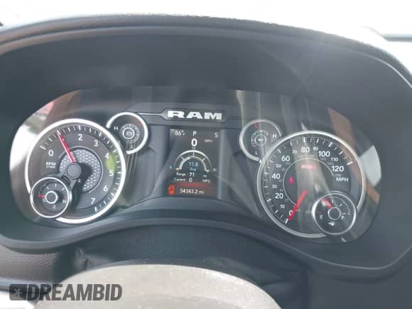 2022 Ram 1500 Big Horn with VIN 1C6SRFBT6NN164539, listed as a IAAI auction lot 42444414 with 54,343 mi miles and . Bid and sale history available at DreamBid. Image 7.