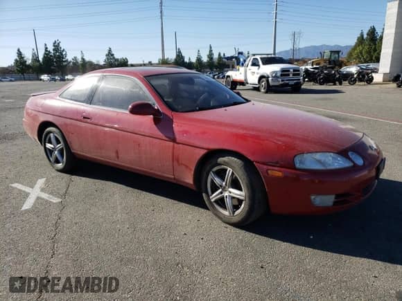 1995 Lexus SC 400 with VIN JT8UZ30C9S0045829, listed as a Copart auction lot 74985563 with 137,372 mi miles and Salvage title. Bid and sale history available at DreamBid. Image 4.