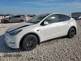 2020 Tesla Model Y Long Range with VIN 5YJYGDEEXLF032986, listed as a Copart auction lot 80572925 with 74,596 mi miles and Clean title. Bid and sale history available at DreamBid. Image 1.