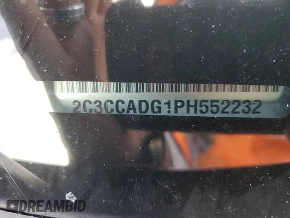 2023 Chrysler 300 Touring L with VIN 2C3CCADG1PH552232, listed as a Copart auction lot 84742735 with Not provided miles and Non repairable. Bid and sale history available at DreamBid. Image 12.