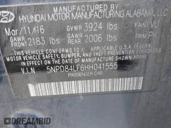 2017 Hyundai Elantra SE z VIN 5NPD84LF6HH041555, wystawiony jako IAAI lot #42277973 z przebiegiem 141 830 mil mil oraz . Historia ofert i sprzedaży dostępna na DreamBid. Obrazek 9.