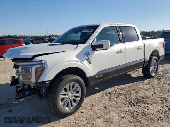 2024 Ford F-150 King Ranch z VIN 1FTFW6LD8RFB74712, wystawiony jako Copart lot #47428895 z przebiegiem 5 920 mil mil oraz Szkoda całkowita • Salvage title. Historia ofert i sprzedaży dostępna na DreamBid. Obrazek 1.