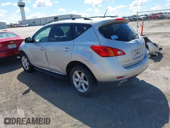 2009 Nissan Murano LE with VIN JN8AZ18W49W160860, listed as a IAAI auction lot 43058396 with 180,250 mi miles and . Bid and sale history available at DreamBid. Image 3.