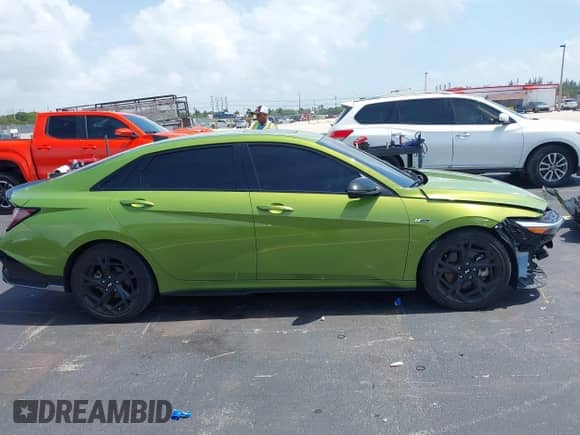 2024 Hyundai Elantra N Line with VIN KMHLR4DF2RU726954, listed as a IAAI auction lot 42724342 with 16,231 mi miles and . Bid and sale history available at DreamBid. Image 13.