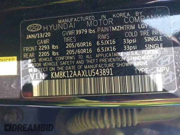 2020 Hyundai Kona SE с VIN KM8K12AAXLU543891, выставлен на аукционе IAAI как лот 43021995 с пробегом 77 672 миль миль и . История ставок и продаж доступна на DreamBid. Изображение 9.