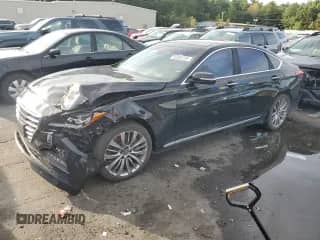 2015 Hyundai Genesis 5.0L z VIN KMHGN4JFXFU016519, wystawiony jako Copart lot #82059735 z przebiegiem 110 134 mil mil oraz Czysty tytuł • Clean title. Historia ofert i sprzedaży dostępna na DreamBid. Obrazek 1.