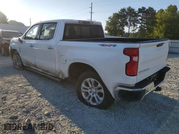 2023 Chevrolet Silverado 1500 LTZ with VIN 1GCUDGED2PZ237234, listed as a Copart auction lot 70644835 with 110,546 mi miles and Salvage title. Bid and sale history available at DreamBid. Image 2.