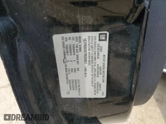 2007 Cadillac Escalade ESV с VIN 1GYFK66897R289951, выставлен на аукционе Copart как лот 53170665 с пробегом 157 405 миль миль и Списание • Salvage title. История ставок и продаж доступна на DreamBid. Изображение 12.