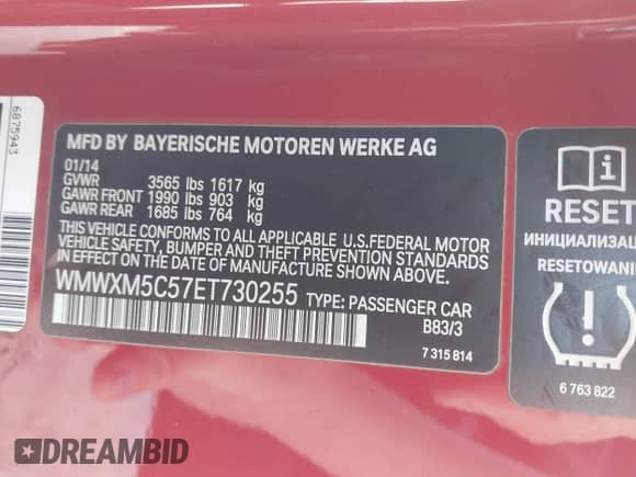 2014 MINI Hardtop with VIN WMWXM5C57ET730255, listed as a IAAI auction lot 43502210 with Not provided miles and . Bid and sale history available at DreamBid. Image 9.