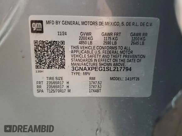 2025 Chevrolet Equinox AWD LT с VIN 3GNAXPEG1SL217794, выставлен на аукционе Copart как лот 86885525 с пробегом 19 144 миль миль и Чистый • Clean title. История ставок и продаж доступна на DreamBid. Изображение 13.
