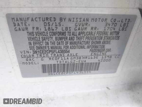 2015 Nissan Note S Plus с VIN 3N1CE2CP5FL436554, выставлен на аукционе IAAI как лот 42644846 с пробегом 108 427 миль миль и . История ставок и продаж доступна на DreamBid. Изображение 9.